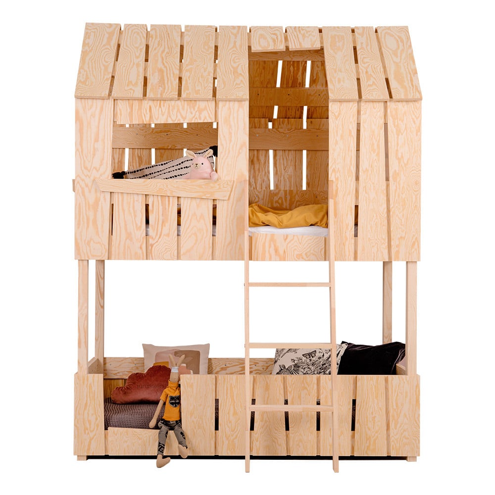 Lit cabane 90x200 ALBA : un lit cabane enfant en bois design