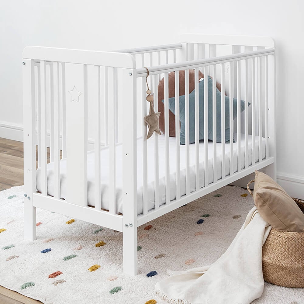 Lit De Bébé Blanc 60x120 Classic - Chambre bébé - Woodies