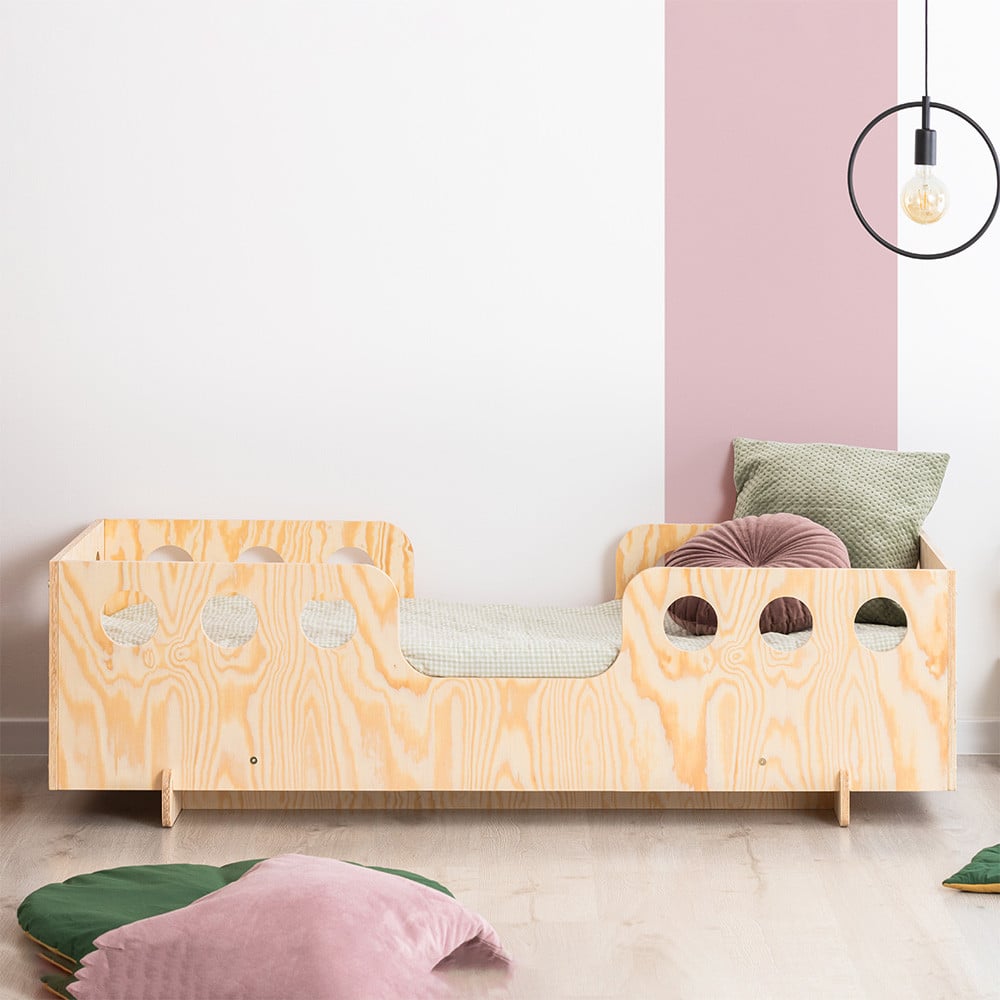 Lit Enfant Maison avec Cheminée Barrière de Sécurité Sommiers en Pin Lit  Maison pour Enfants, 90 x 200 cm sans Matelas