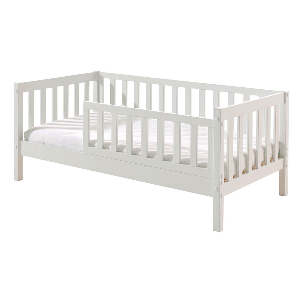 YappyLux Lit enfant blanc avec barrière de protection, lit enfant