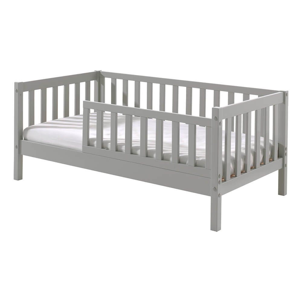 Lit enfant 2 ans bois noir Plume 70x140 cm et matelas enfant