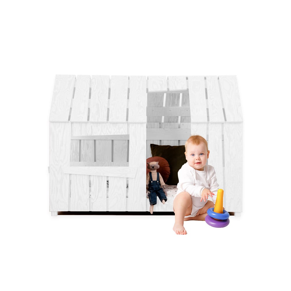 Lit Cabane Montessori Avec Barrière Bébé - SELO B - Adeko