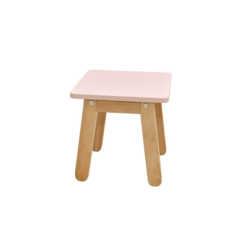 Tabouret En Bois Pour Enfant Rose - WOPIKRZE - Bellamy