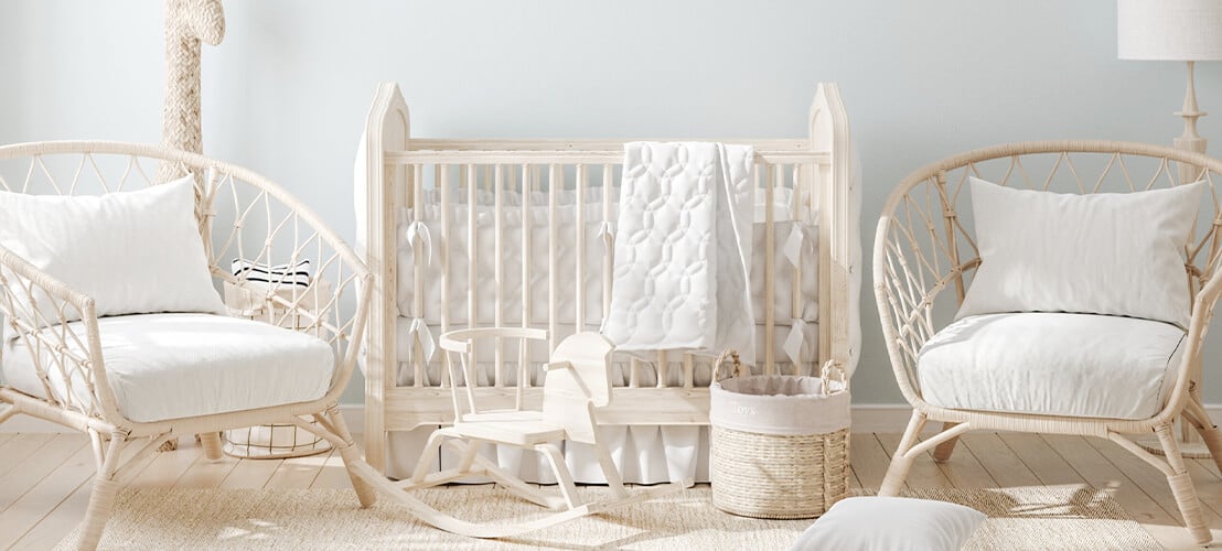 Chambre bébé réaliser avec des matériaux naturels éco-responsable