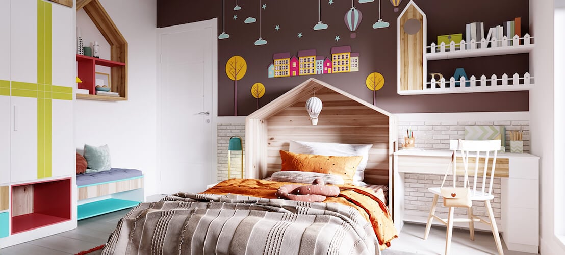 Chambre d'enfant originale avec un mélange de styles harmonieux