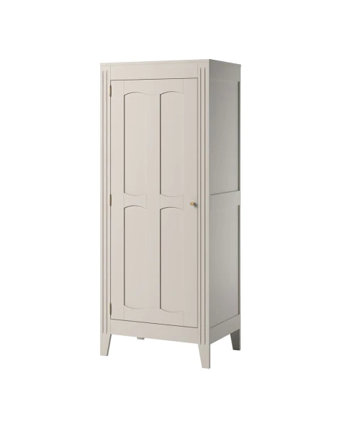 Armoire Milenne beige sable avec une porte sculptée et un design raffiné, idéale pour organiser les vêtements et accessoires de bébé dans une chambre élégante - marque Vox - Jurassien.