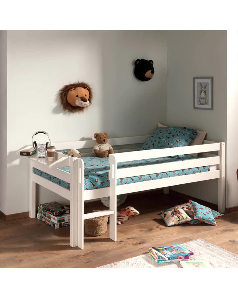 Lit Mi-Haut Compact Blanc + Tablette - PICOMSHP7014 - Vipack