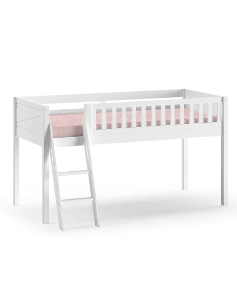 Lit Surélevé Enfant Blanc Mi-Hauteur - Scott Vipack