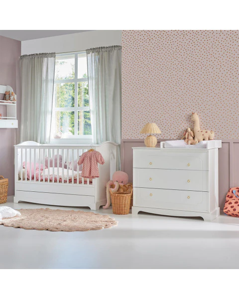 Petite Chambre Bébé Blanche Royal Pour Fille - Bellamy