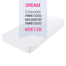 Matelas bébé BabyDream 60x120 cm