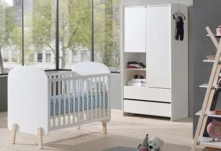 Chambre bébé contemporaine chêne gris Sherry