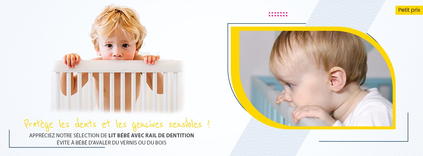 Collection de lit bébé avec rail de dentition