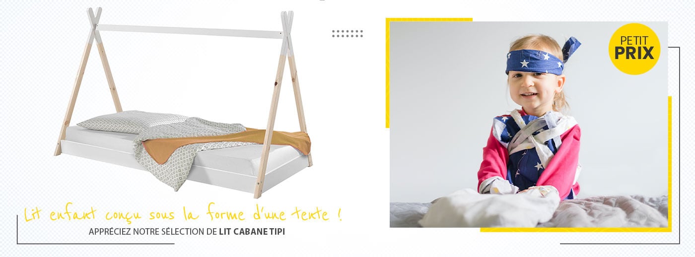 Lit-tipi d'enfant Montessori 70x140 cm + couette Mare � Indy